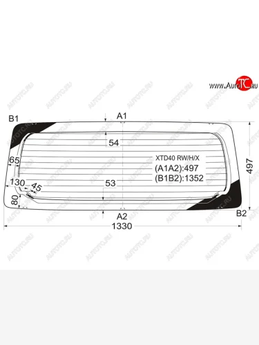 Стекло заднее (Цвет зеленый Обогрев) Daihatsu Grand Max 07-19  Toyota Lite Ace 08-20  Town Ace 08 XYG XTD40 RW/H/X