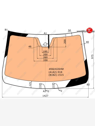 Стекло лобовое (Обогрев полный Датчик дождя) LADA Vesta 15-23  Vesta Cross 17-23  Vesta Sport 18- SISECAM 4592AGSHM