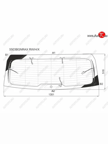 Стекло заднее (Цвет зеленый Обогрев Антенна) Mercedes-Benz GLE 18- XYG 5503BGNRAX RW/H/X