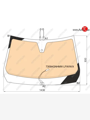 Стекло лобовое (Обогрев полный Датчик дождя Молдинг) Renault Arkana 18- XYG 7309AGNHMW LFW/W/X