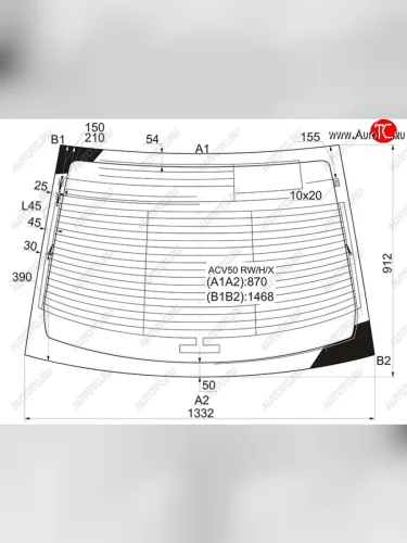 Стекло заднее (Цвет зеленый Обогрев Антенна) Toyota Camry (XV50) 11-18  Aurion 12-15  Camry UAE XYG ACV50 RW/H/X