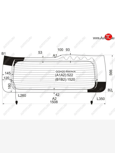 Стекло заднее (Цвет зеленый Обогрев) Toyota Alphard (H20) 08-15  Vellfire 08-15 XYG GGH20 RW/H/X