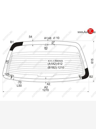 Стекло заднее (Цвет зеленый Обогрев) Nissan March 92-02  Micra 92-03 XYG K11-1 RW/H/X
