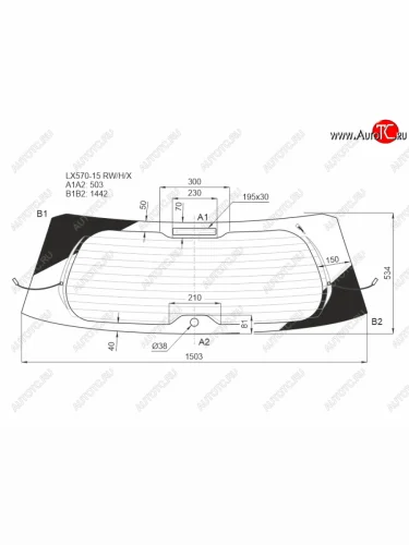 Стекло заднее (Цвет зеленый Обогрев Антенна) Lexus LX 15-23 XYG LX570-15 RW/H/X