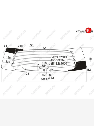 Стекло заднее (Цвет зеленый Обогрев) Nissan Patrol 10-19  Armada 16-20 XYG NI-Y62 RW/H/X