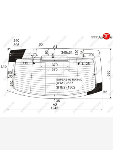 Стекло заднее (Цвет зеленый Обогрев Антенна) Skoda Superb 08-15 XYG SUPERB-09 RW/H/X