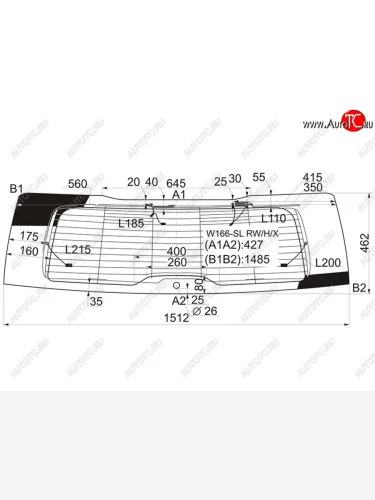 Стекло заднее (Цвет зеленый Обогрев Антенна) Mercedes-Benz GL-Class 12-15  GLS-Class 15-19 XYG W166-SL RW/H/X