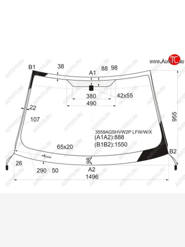 Стекло лобовое (Обогрев полный Молдинг) Ford Mondeo 00-07 XYG 3559AGSHVW2P LFW/W/X
