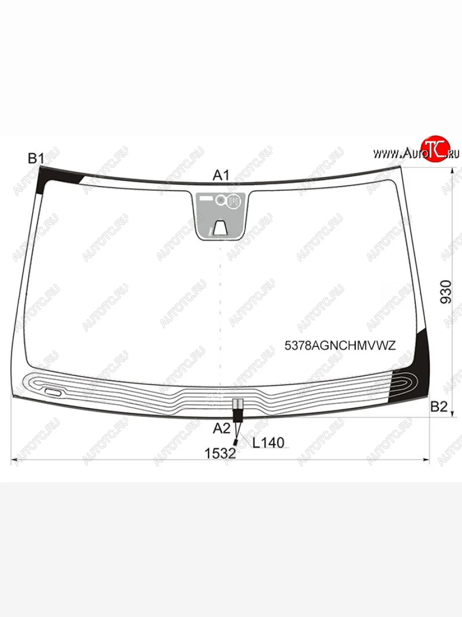 Стекло лобовое (обогрев щеток, датчик дождя, молдинг, камера) FUYAO Mercedes-Benz GL class X166 дорестайлинг (2012-2016) (зеленое)  в Перми Пермском крае