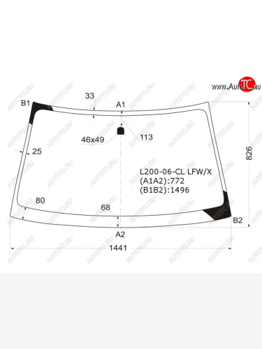 Стекло лобовое Mitsubishi L200 07-16  Pajero Sport 08-17  Triton 06-11 XYG L200-06-CL LFW/X