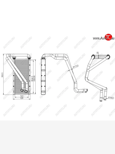 Радиатор отопителя салона SUBARU FORESTERLEGACYIMPREZA 03-08 SAT ST-SB66-395-0