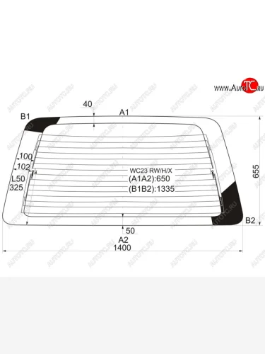 Стекло заднее (Цвет зеленый Обогрев) Nissan Serena 91-01 XYG WC23 RW/H/X