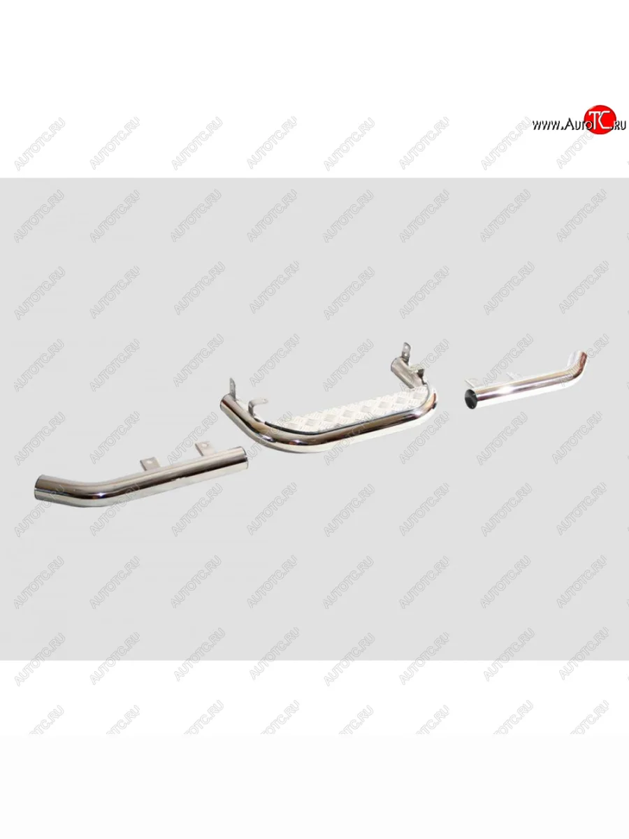 Подножка задн. с алюм. листом и защитой зад. бамп «Уголки» (d63.5), 2123 «Шеви», нерж  0205  с доставкой в г. Самара