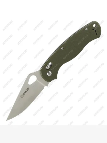 Нож складной GANZO с клипсой, длина клинка 87 мм, сталь 440С, зелёный  g729-gr
