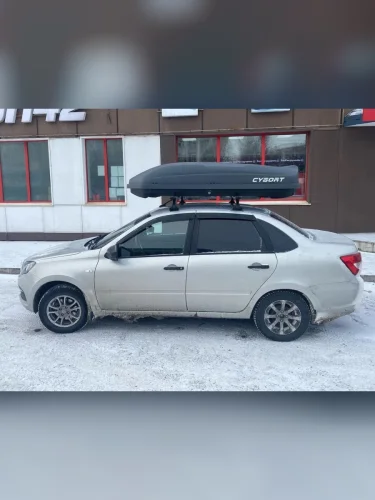 Автобокс (216х85х46 см/580 л, крепления краб) CYBORT CarGO (темно-серый матовый) 