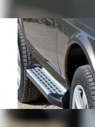 Пороги бумер алюминиевые с резинкой Техно Сфера Mitsubishi Outlander GF 2-ой рестайлинг (2015-2018)