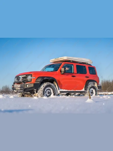 Бампер силовой передний (c защитной центр. дугой, под штатные фары) РИФ (черный) Tank 300 (2020-2025)