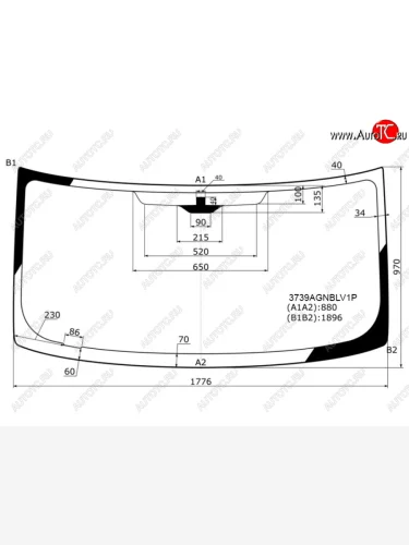 Стекло лобовое FUYAO (зеленое) Ford Transit цельнометаллический фургон дорестайлинг (2000-2006)