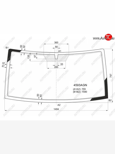 Стекло лобовое FUYAO (зеленое) Уаз Патриот 23632 1 рестайлинг пикап (2014-2016)