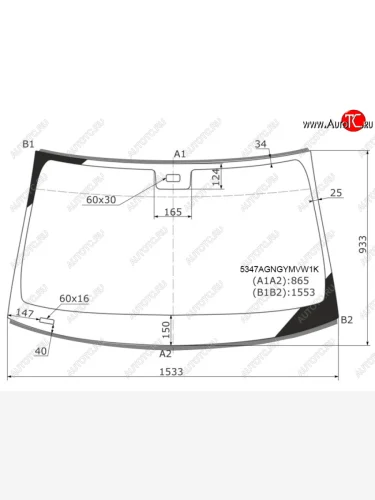 Стекло лобовое (Датчик дождя) Mercedes-Benz E-Class 02-09 FUYAO 5347AGNGYMVW1K