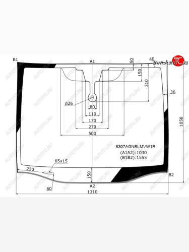 Стекло лобовое (Датчик дождя Молдинг) Opel Zafira 05-14 FUYAO 6307AGNBLMVW1R