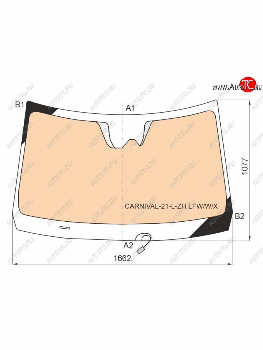 Стекло лобовое (обогрев полный, камера) XYG KIA Carnival KA4 минивэн дорестайлинг (2020-2023) (зеленое)  в Перми Пермском крае