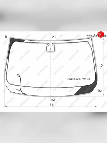 Стекло лобовое (Обогрев щеток) Jeep Cherokee 18-21 XYG DW02502 LFW/H/X