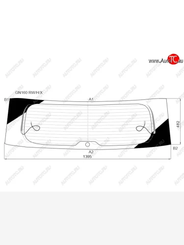 Стекло заднее (Цвет зеленый Обогрев) Toyota Fortuner 15-20 XYG GN160 RW/H/X