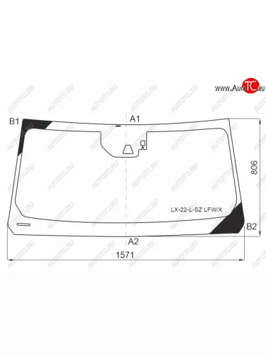 Стекло лобовое (камера, датчик дождя) XYG (зеленое) Toyota Land Cruiser J300 дорестайлинг (2021-2025)