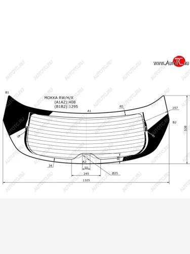 Стекло заднее (Цвет зеленый Обогрев) Opel Mokka 12-19  Buick Encore 12-22 XYG MOKKA RW/H/X