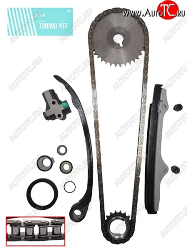 Комплект цепи ГРМ NISSAN KA24E (12 клапанов)  89- OSK N115K