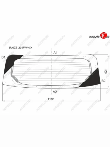 Стекло заднее (Цвет зеленый Обогрев сборка Индонезия. не подходит для Японской сборки) Toyota Raiz XYG RAIZE-20 RW/H/X