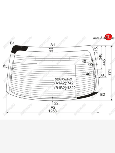 Стекло заднее (Цвет зеленый Обогрев Антенна) Honda Accord 02-08  Acura TSX 03-08 XYG SEA RW/H/X