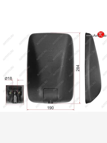 Зеркало заднего вида MITSUBISHI CANTER (284x190 SR800) SAT SL-1657