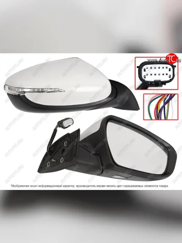 Правое зеркало (обогрев, регулировка, повторитель поворота, складывание, подсветка) SAT KIA Ceed 2 JD рестайлинг универсал (2015-2018)