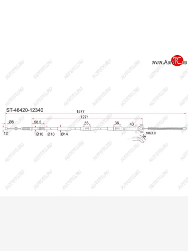 Трос ручника TY Corolla AEEE9# 2WD 87-91, -RH SAT ST-46420-12340