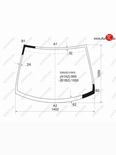 Стекло лобовое TOYOTA NADIA 98-03 XYG SXN10 LFW/X