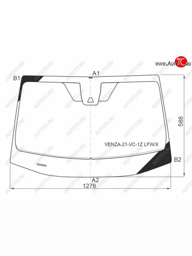 Стекло лобовое (камера) XYG (зеленое) Toyota Venza  2 XU80 (2020-2025)
