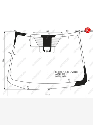 Стекло лобовое (камера) Nissan XYG (зеленое) Toyota Aqua  P10 (2014-2017) 1-ый рестайлинг
