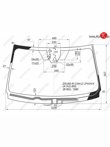 Стекло лобовое (Обогрев щеток Камера Датчик дождя) Toyota Harrier (XU60) 13-17 XYG ZSU60-R-CSH-Z LFW/H/X