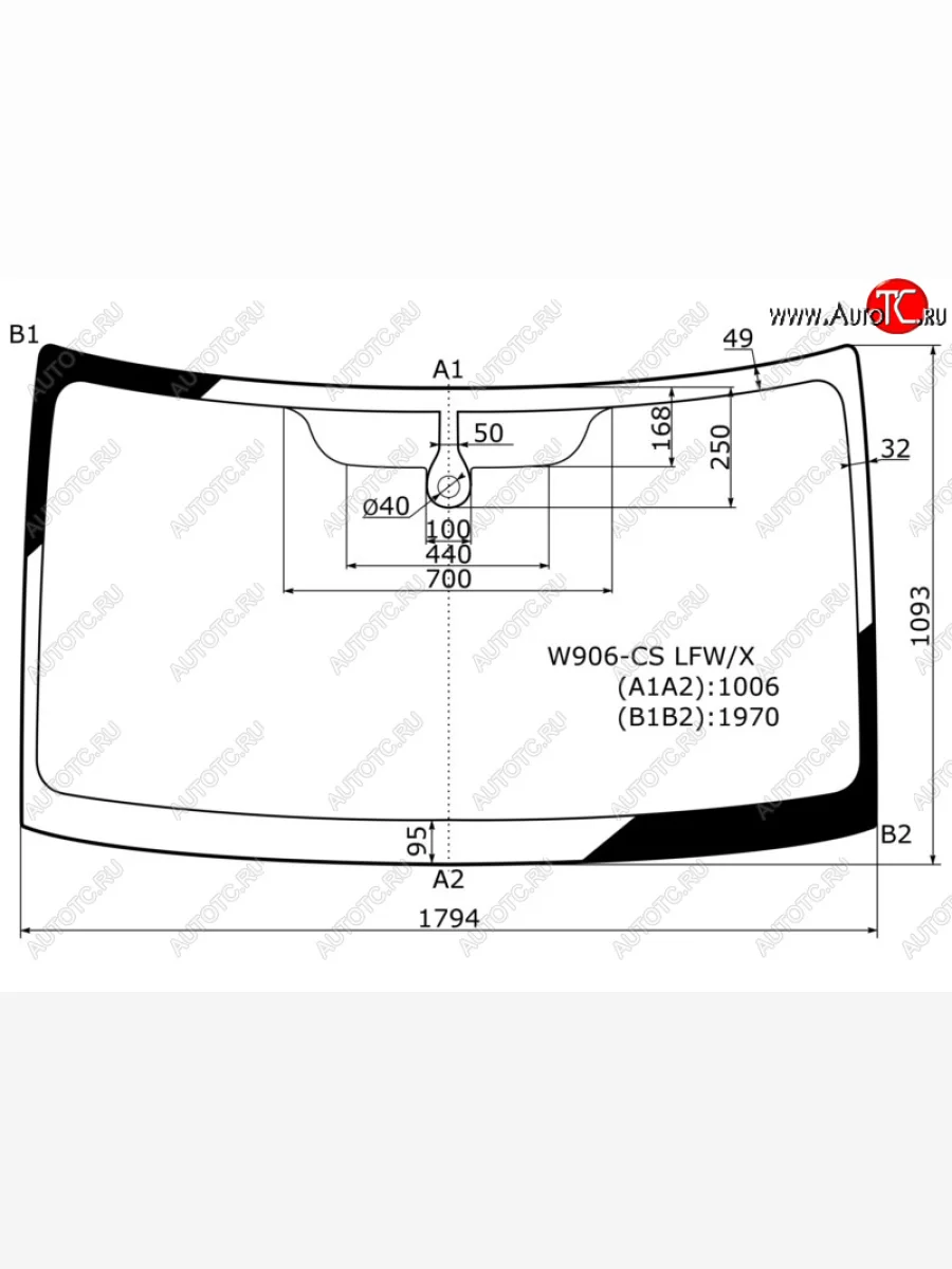Стекло лобовое (датчик дождя) XYG Volkswagen Crafter 1 (2006-2017) (зеленое)  в Керчи Республика Крым