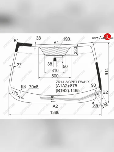 Стекло лобовое (Обогрев щеток) Subaru Impreza 07-12  Impreza WRX 07-14  Impreza WRX STI 07-14 XYG ZR1-L-VCPH LFW/H/X