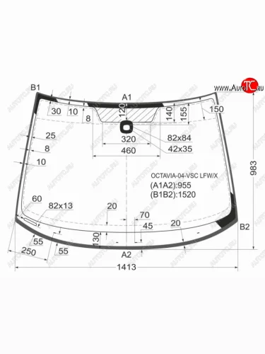 Стекло лобовое (Датчик дождя Молдинг) Skoda Octavia 04-09 XYG OCTAVIA-04-VSC LFW/X