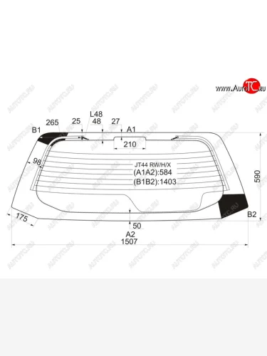Стекло заднее (Цвет зеленый Обогрев) Hafei Simbo 06-08  Mitsubishi Mirage Dingo 98-02 XYG JT44 RW/H/X