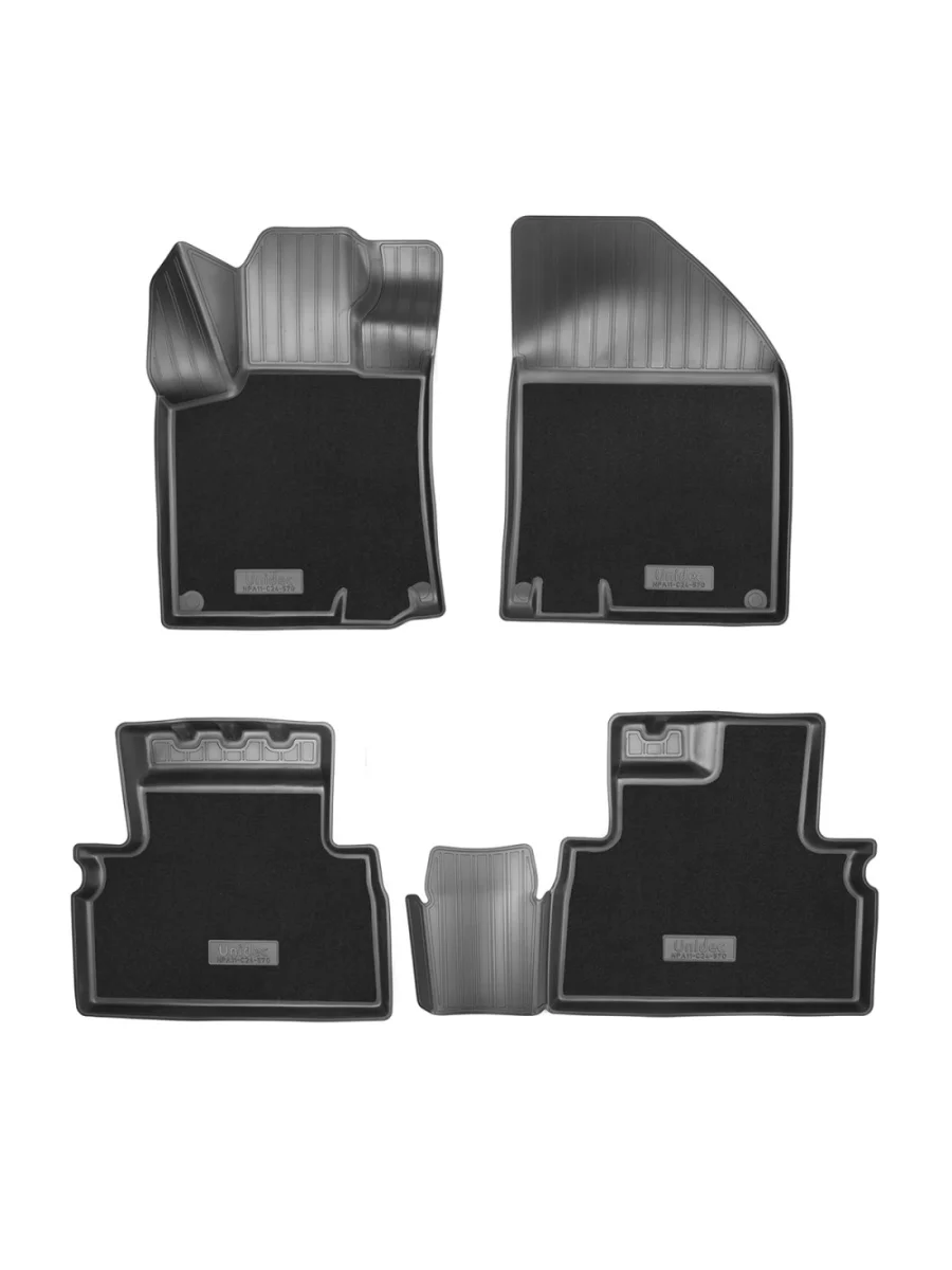 Коврики салонные комбинированные Unidec Geely Coolray SX11 дорестайлинг (2018-2023) (черные)  в Керчи Республика Крым