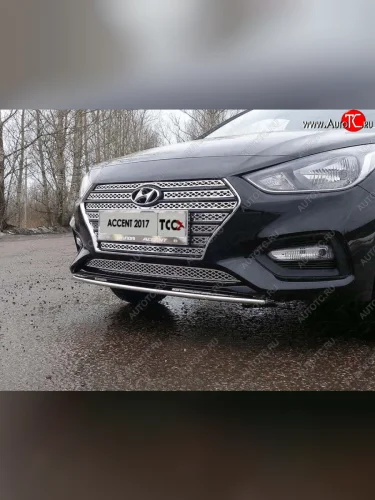  ТСС Тюнинг HYUNDAIAccent 2017- - Решетка радиатора нижняя (лист)  hyunacc1718