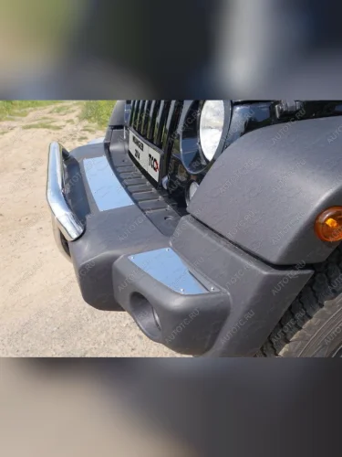  ТСС Тюнинг JEEPWrangler 5D (3.6, JK) 2006-2018 - Накладки на передний бампер (шлифованные) (комплект 3шт.)  jeepwran5d361422