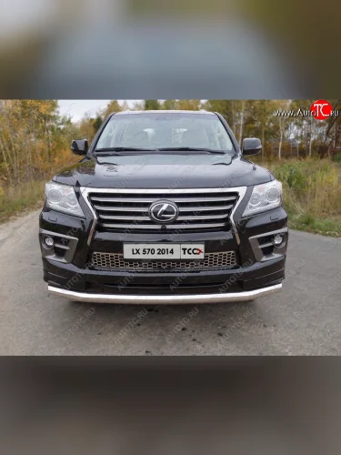 Вставка переднего бампера (ромб, к-я спорт) ТСС Тюнинг (нержавеющая сталь) Lexus LX570  J200 (2012-2015) 1-ый рестайлинг