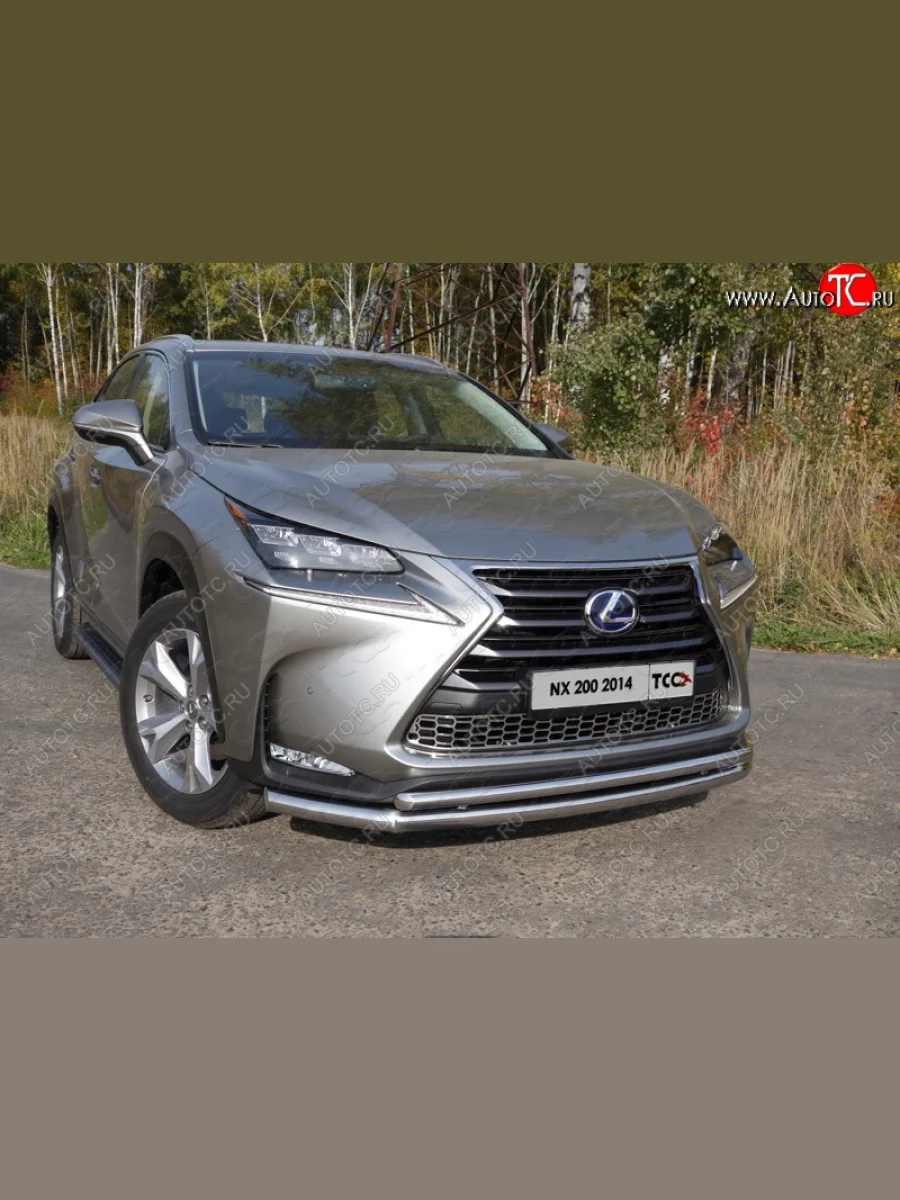 Вставка переднего бампера (нерж. лист, кроме F-Sport) ТСС Тюнинг  Lexus NX200 (2014-2017) Z10  с доставкой в г. Керчь