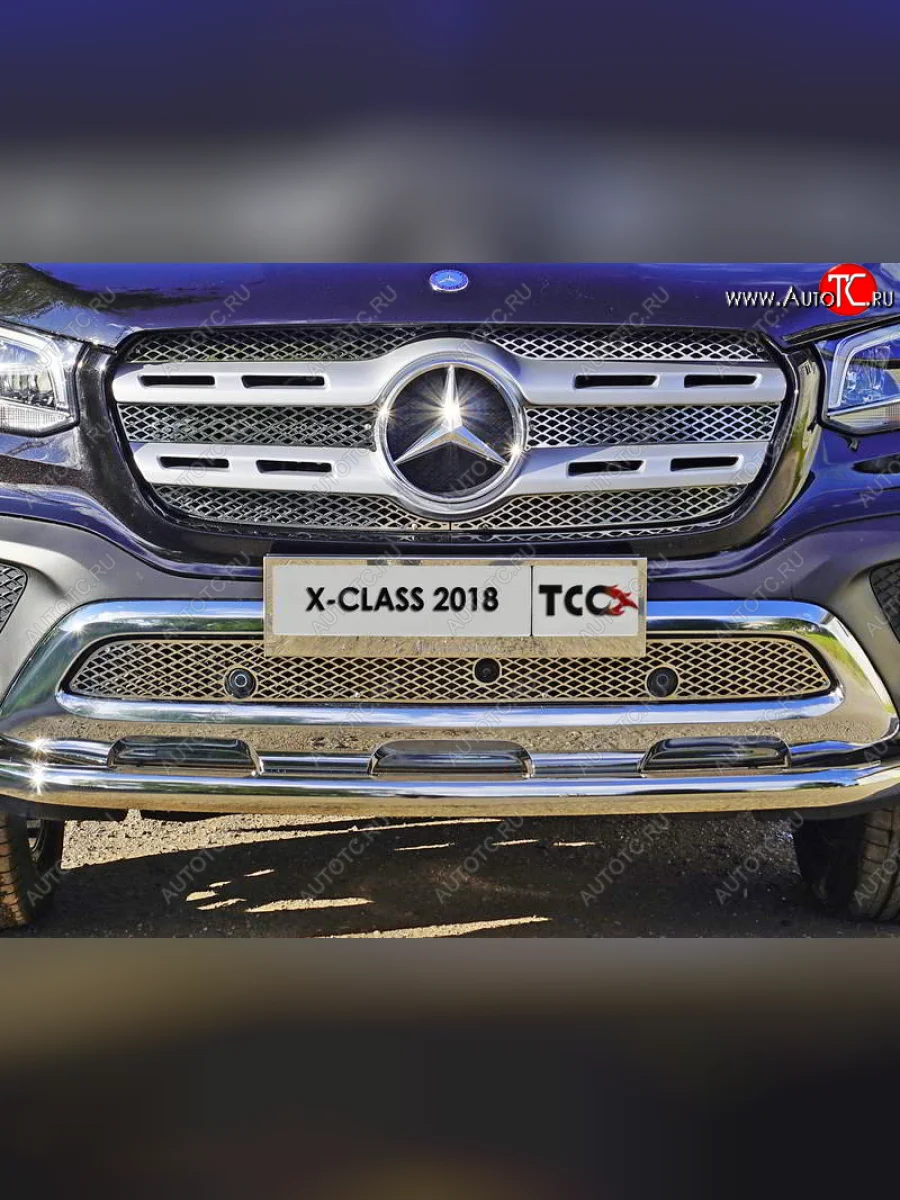 Вставка решетки радиатора (нерж. лист) ТСС Тюнинг  Mercedes-Benz X class (2017-2020) W470  с доставкой в г. Керчь